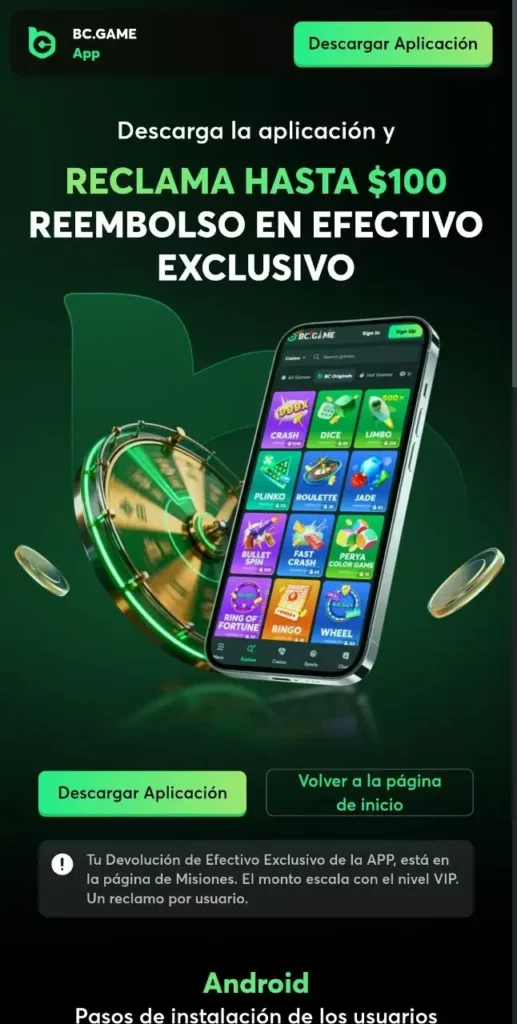 BC Game en el Celular
